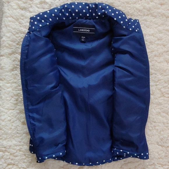 Land's End Polka Dot Down Puffer Vest NWOT - Picture 3 of 5
